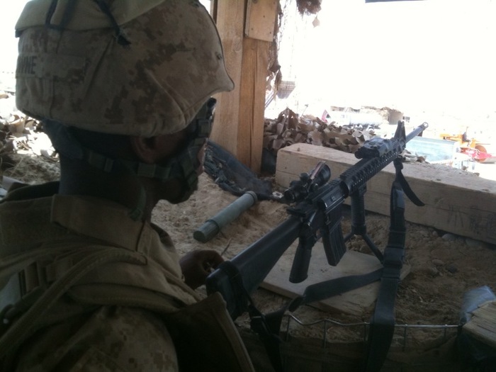 US Marine on guard